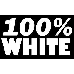100% White vinyl sticker