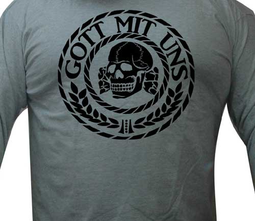 Gott Mit Uns (Totenkopf) long sleeve shirt (black ink)