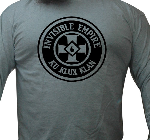 Invisible Empire KKK long sleeved shirt (black ink)