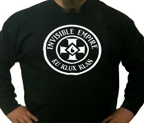 Invisible Empire KKK long sleeved shirt (white ink)