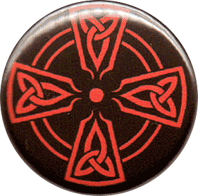 Red Celtic Cross button