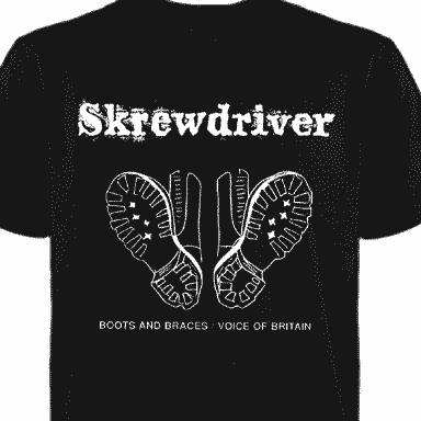 Skrewdriver "Boots and Braces" T-Shirt (white ink)
