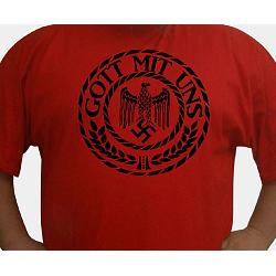 Gott Mit Uns (Swastika) t-shirt (black ink)