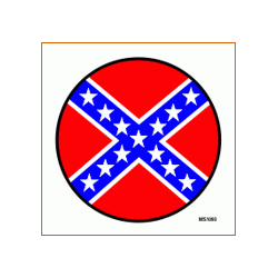 Round Rebel (Confederate) clear vinyl sticker