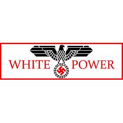 White Power Iron Eagle vinyl bumper sticker