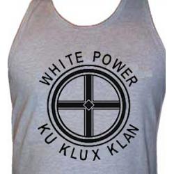 White Power KKK  tank top shirt (black ink)