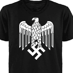 Wehrmacht Eagle Nazi t-shirt (white ink)