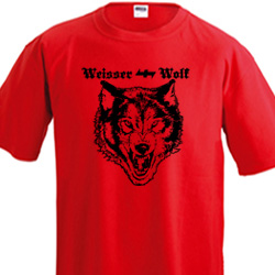 Weisser Wolf t-shirt (black ink)