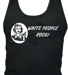 White People Rock tank top (white ink)