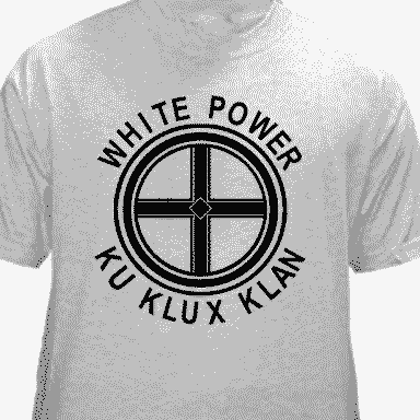White Power KKK T-shirt (black ink)