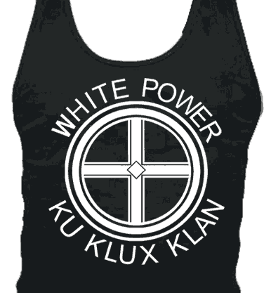 White Power KKK tank top shirt (white ink)