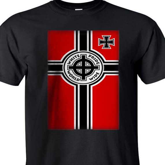 White Pride World Wide War Ensign 3-G shirt.